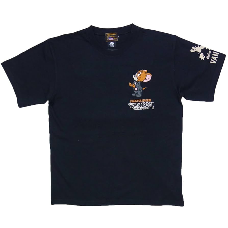 Amazon.co.jp: バンソン 半袖 T シャツ 黒 LL XL トムとジェリー